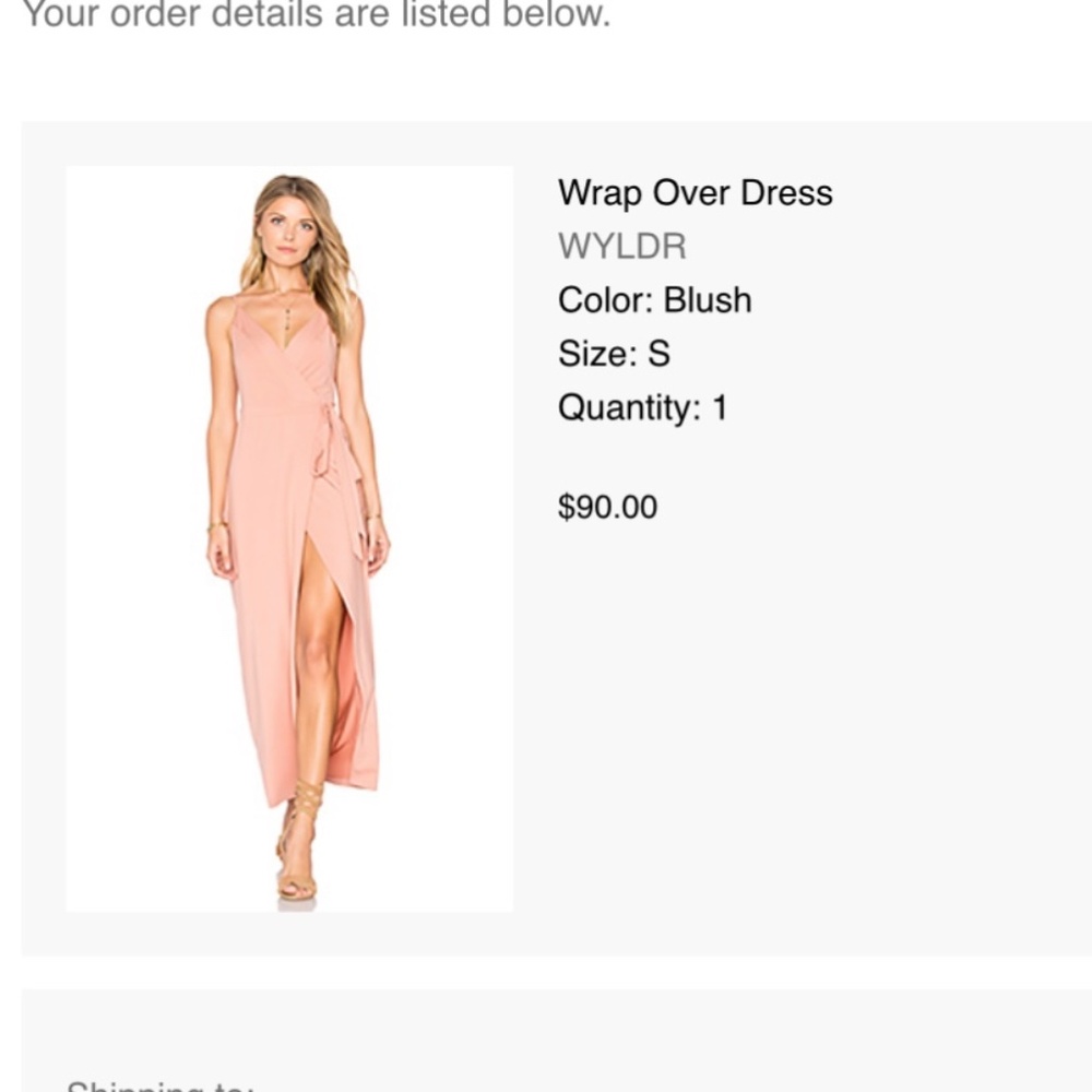 WYLDR blush wrap dress
